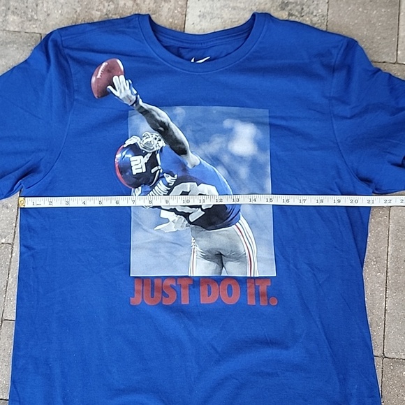 Nike OBJ The Catch Cotton Tee Sz L New York Giants Just Do It - Picture 6 of 8